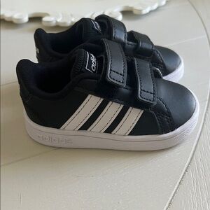 Adidas Kids' Black and White Velcro Shoes